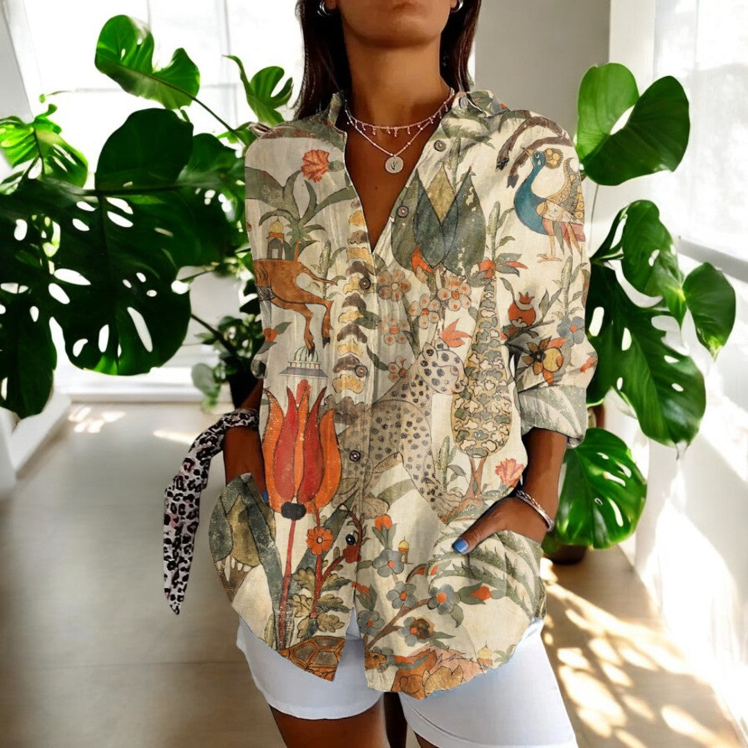 Carla™ WBC| Vintage Floral Print Blouse