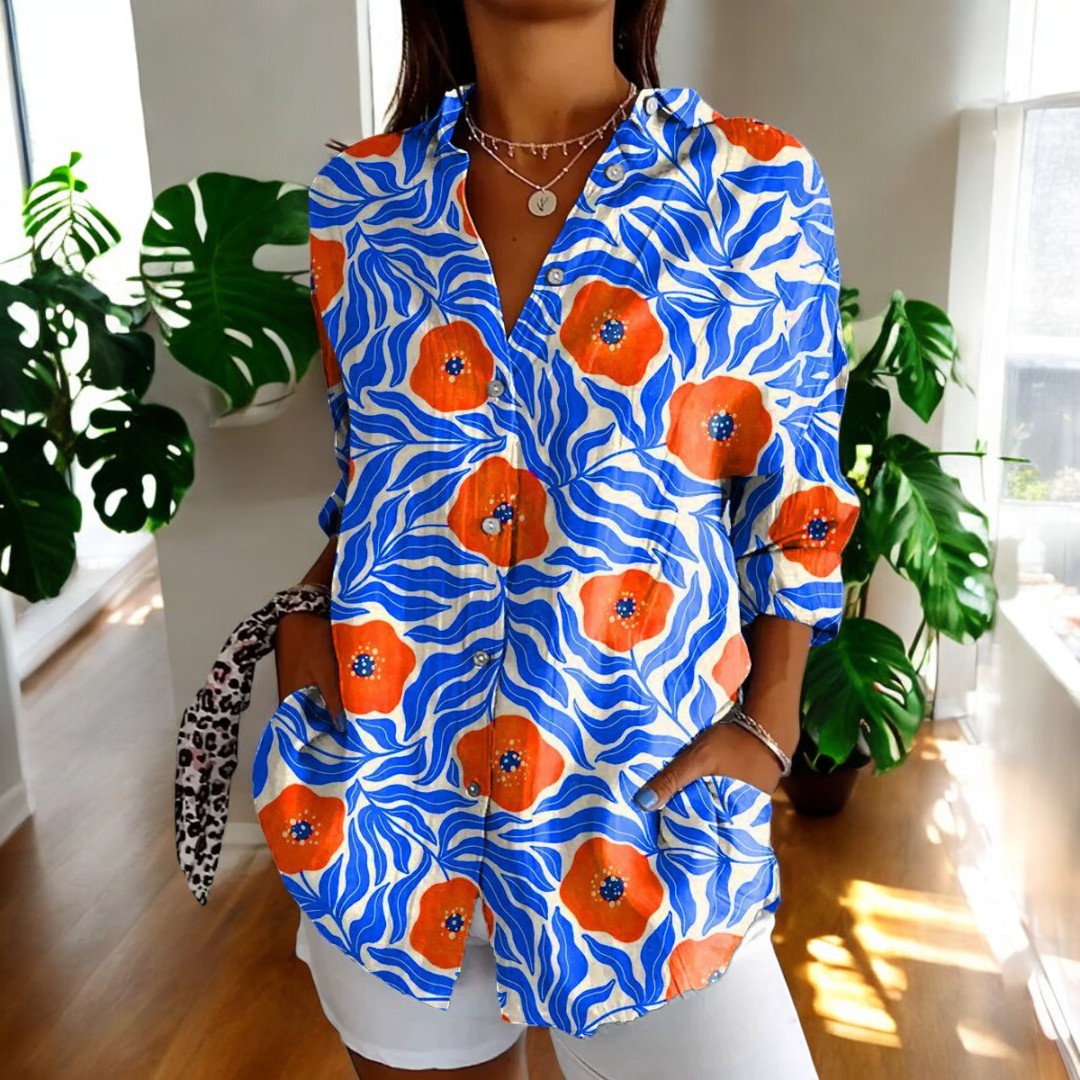 Carla™ WBC| Vintage Floral Print Blouse