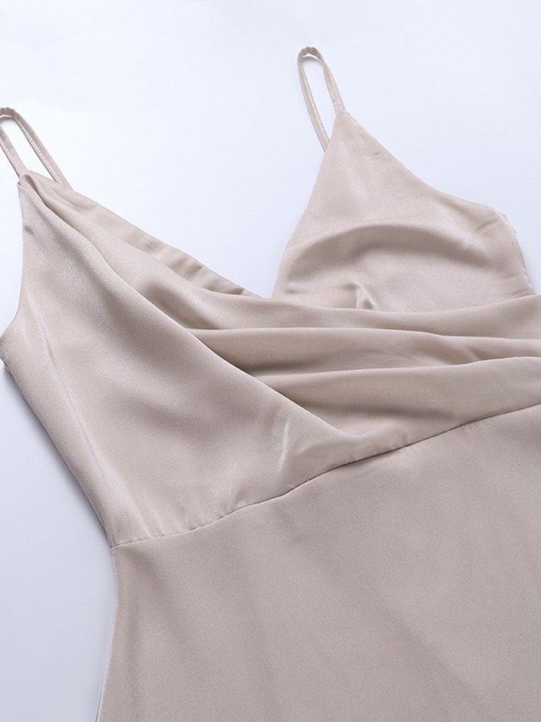 Amalia | Glam Satin Maxi Dress