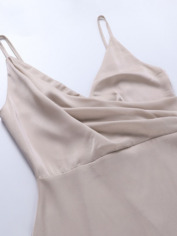 Amalia | Glam Satin Maxi Dress