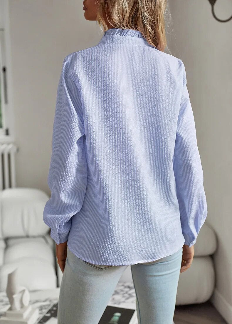 Aurora™ WBC| Ruffle Long Sleeve Shirt