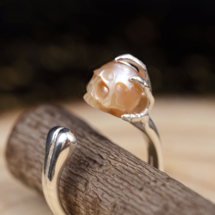 Pearl Cranium Skeleton Hand Bone Ring™ Skull Accessories  – Bold Craftsmanship in Every Detail