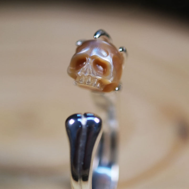 Pearl Cranium Skeleton Hand Bone Ring™ Skull Accessories  – Bold Craftsmanship in Every Detail
