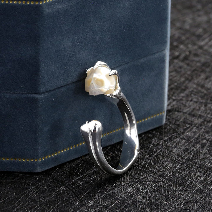 Pearl Cranium Skeleton Hand Bone Ring™ Skull Accessories  – Bold Craftsmanship in Every Detail