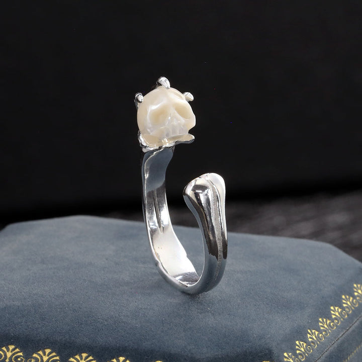 Pearl Cranium Skeleton Hand Bone Ring™ Skull Accessories  – Bold Craftsmanship in Every Detail