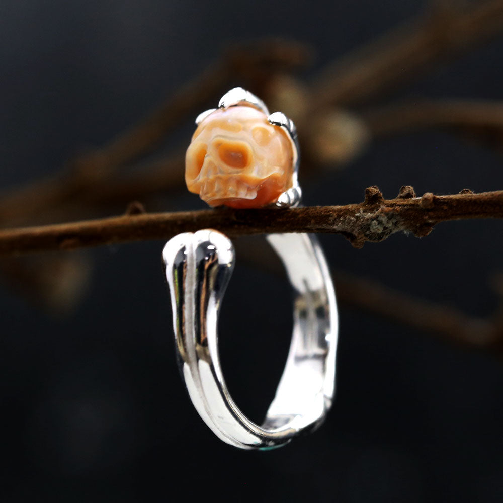 Pearl Cranium Skeleton Hand Bone Ring™ Skull Accessories  – Bold Craftsmanship in Every Detail
