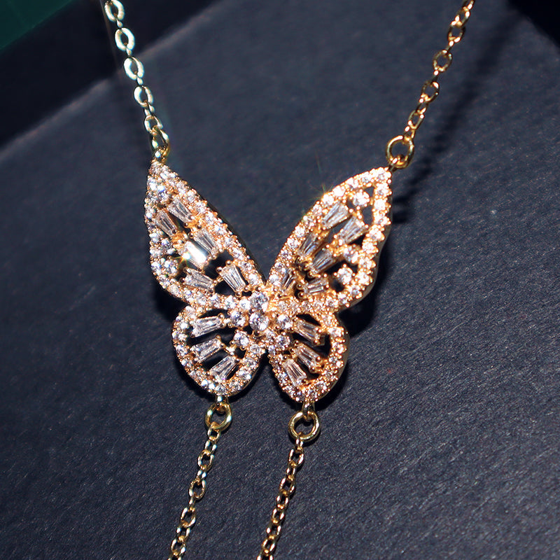 Golden Butterfly Gemstone Skull Pearl CZ Pendant Necklace™ Skull Accessories – Elegance Meets Bold Transformation