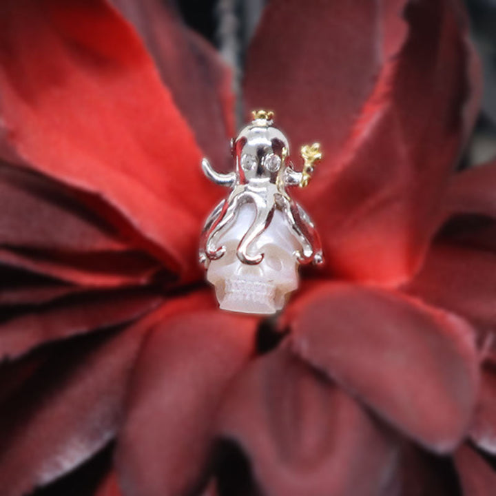 Pearl Skull Octopus Pendant Necklace™ Skull Accessories  – Mystical Depths in Elegant Detail