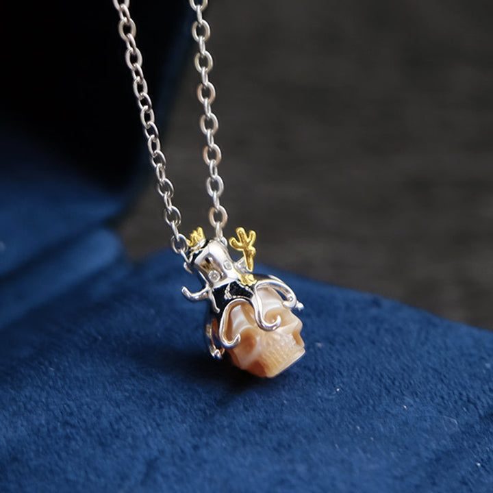 Pearl Skull Octopus Pendant Necklace™ Skull Accessories  – Mystical Depths in Elegant Detail