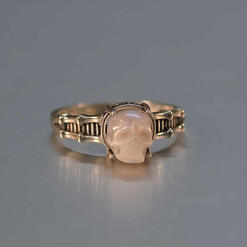 Pearl Skull Sterling Silver Spine Ring Band™ Skull Accessories – Vintage Edge with a Modern Soul