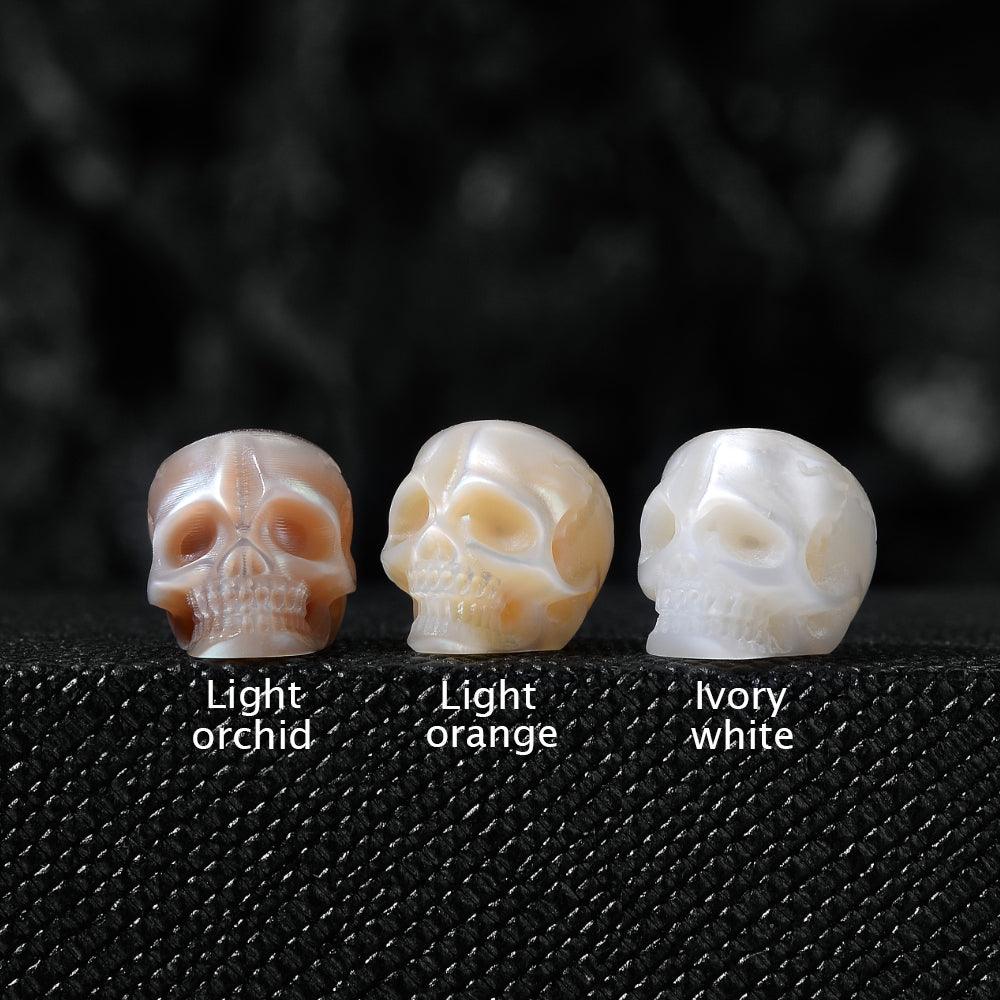 Four-Leaf Clover Pearl Skull Pendant Necklace™ Skull Accessories – Gothic Clover Pendant with Pearl Skull and CZ Halo