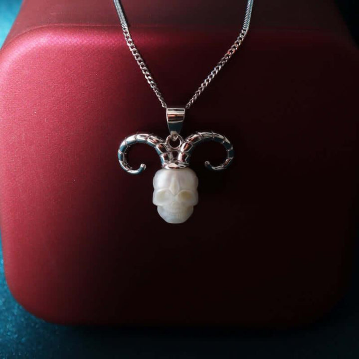 12 Zodiac Signs Aries Pearl Skull Necklace™ Skull Accessories – Strength, Symbolism, and Transformation