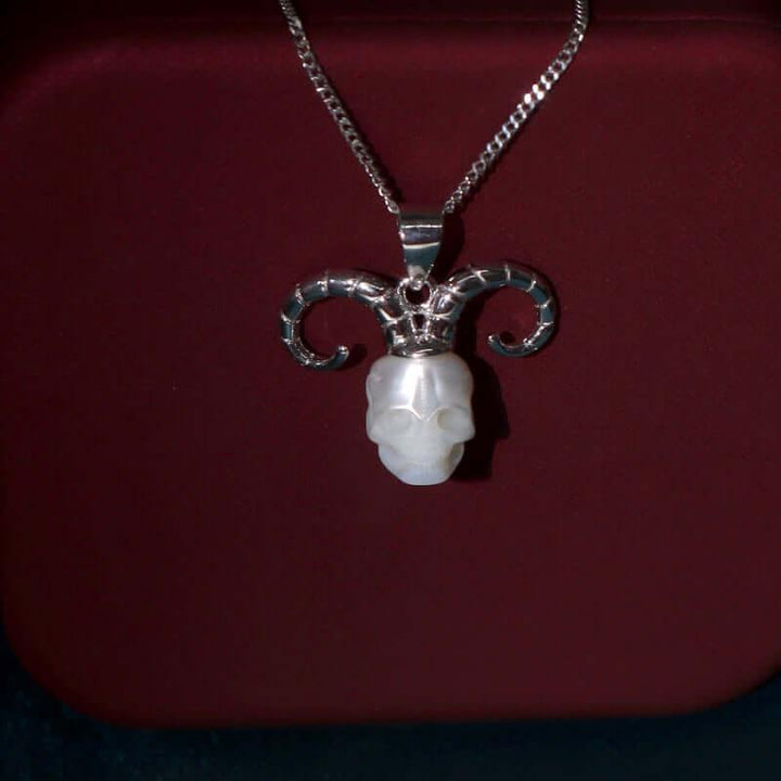 12 Zodiac Signs Aries Pearl Skull Necklace™ Skull Accessories – Strength, Symbolism, and Transformation
