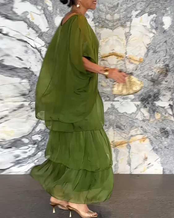 Irmgard® NDC| Loose Maxi Dress with Round Neckline