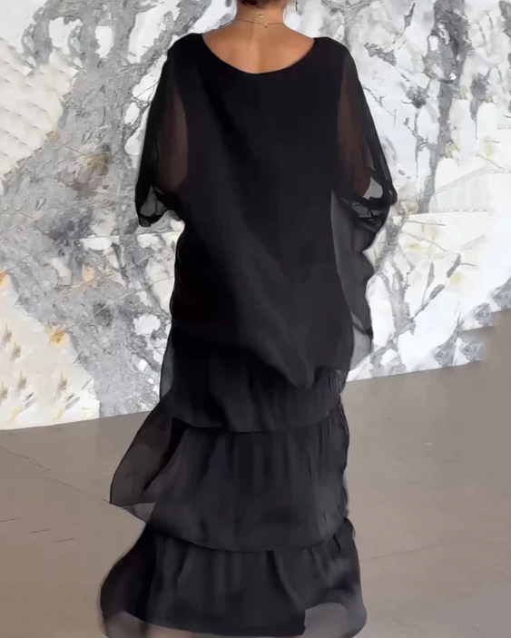 Irmgard® NDC| Loose Maxi Dress with Round Neckline