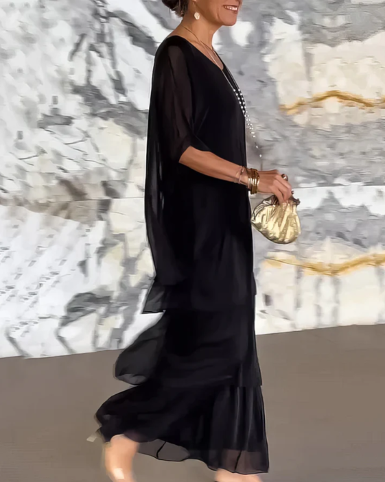 Irmgard® NDC| Loose Maxi Dress with Round Neckline
