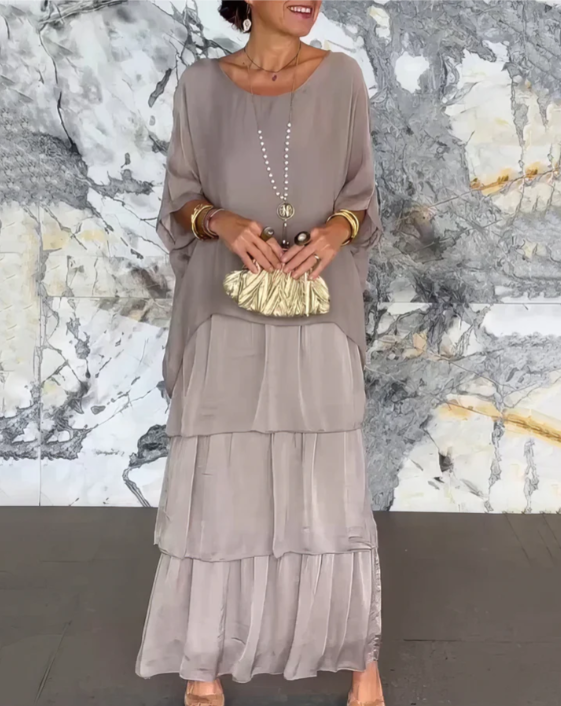 Irmgard® NDC| Loose Maxi Dress with Round Neckline