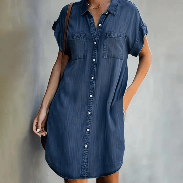 Hildegard® NDC| Short-Sleeved Denim Dress