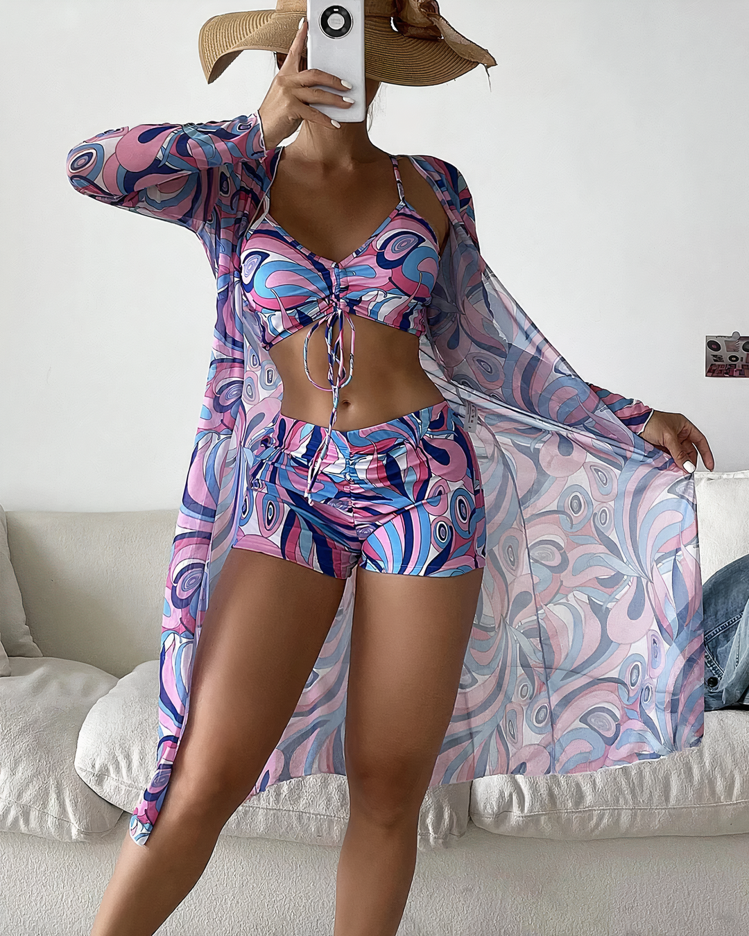Avery™ SC - High-Waist Bikini Set with Cover-Up