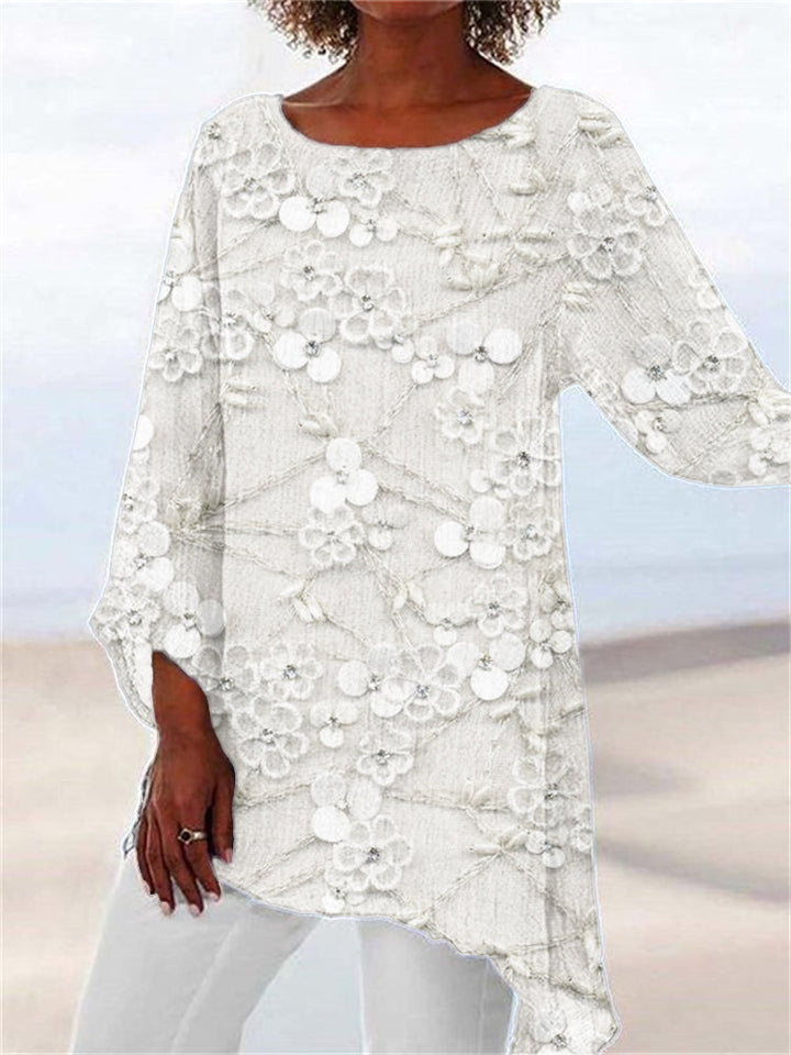 Ivendra™ Newest Arrivals – Crystal Bloom Print Top