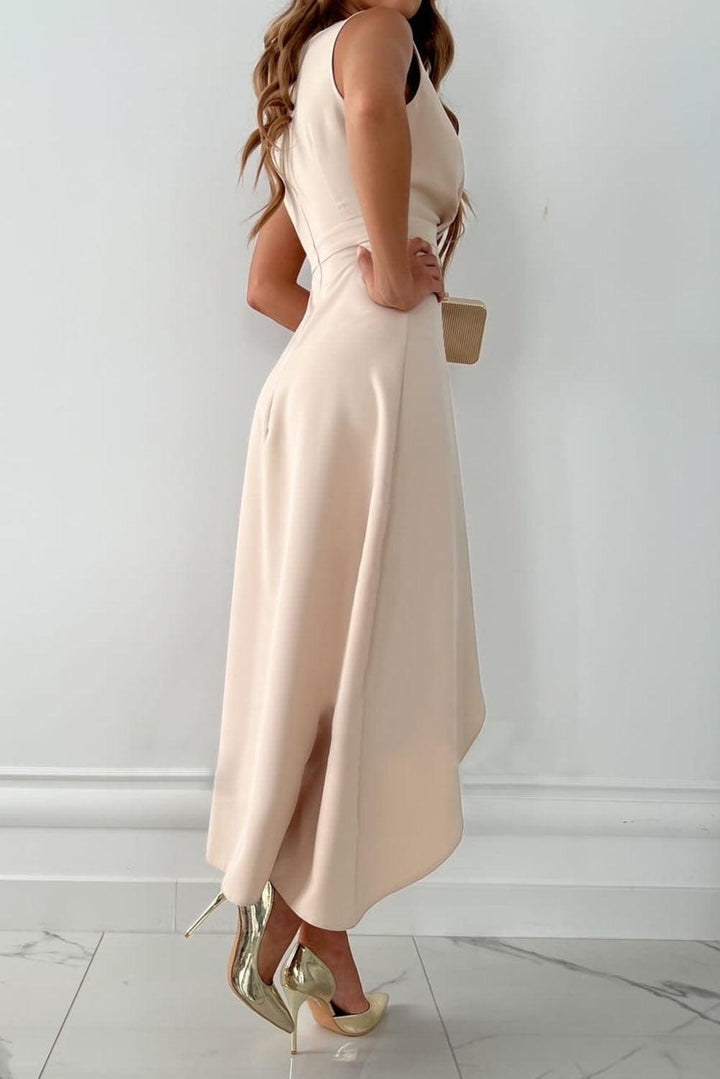 Lila WD– Chic Wrap V-Neck Midi Dress