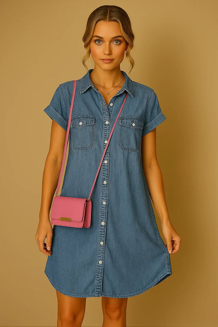 Hildegard® NDC| Short-Sleeved Denim Dress