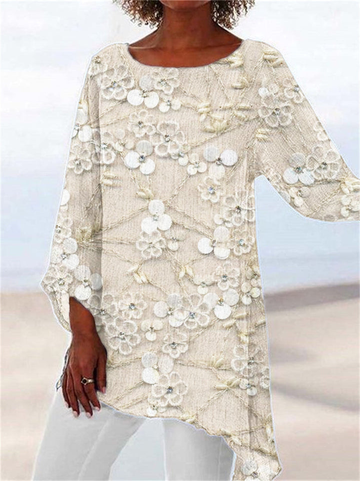 Ivendra™ Newest Arrivals – Crystal Bloom Print Top