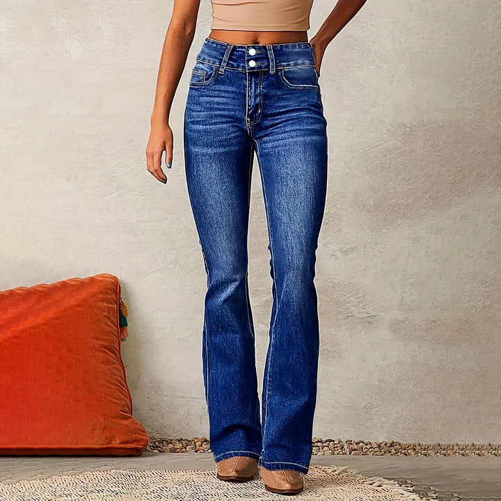 Vintage Stretch Micro Jeans™ Retro Western Style – Classic High-Waist Fit with Retro Flare