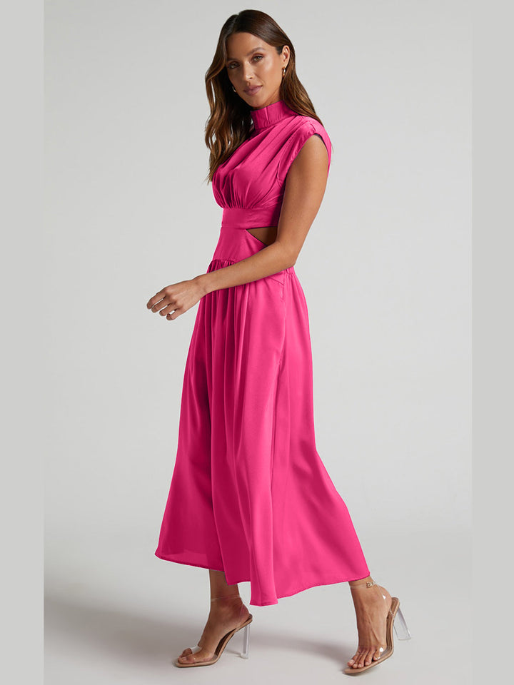 Gersinde - Elegant Sleeveless Dress with Cutout and Stand-Up Collar for Women