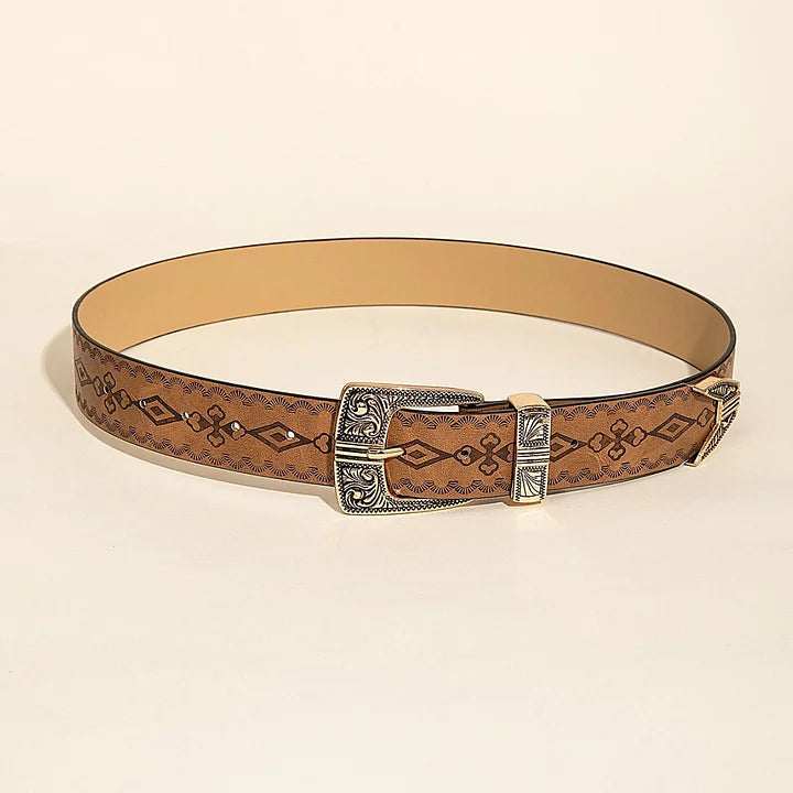 Retro Pattern Women's Belt™ Retro Western Style – Classic Accessory with Timeless Flair