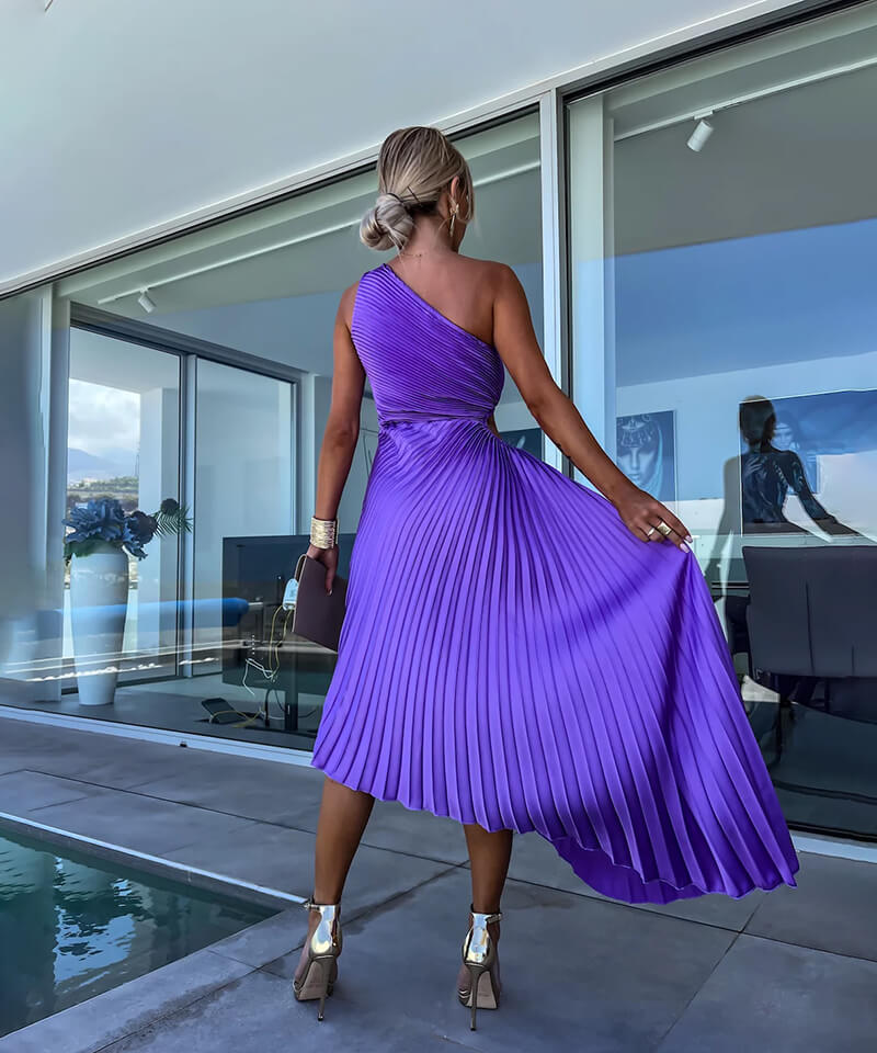 Celeste WD – Elegant One-Shoulder Midi Dress