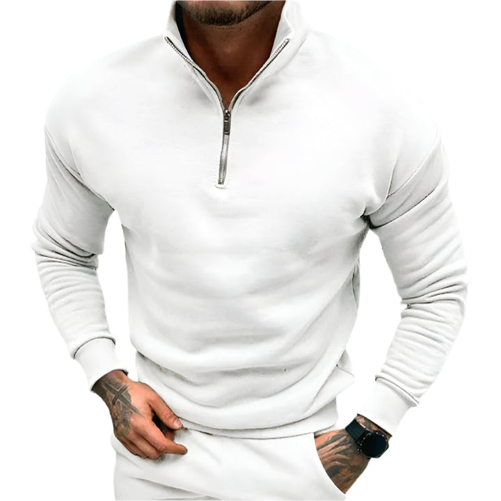 Comfortable Long-Sleeve Pullover with Zipper for Men | Perfect for Autumn/Winter