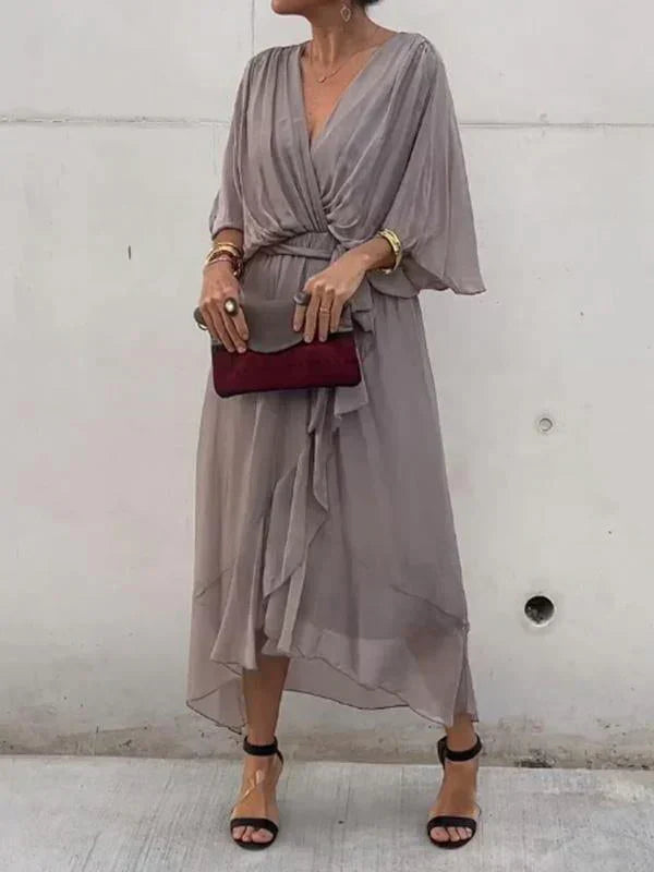 Adelheid® NDC| Chiffon Dress with V-Neck