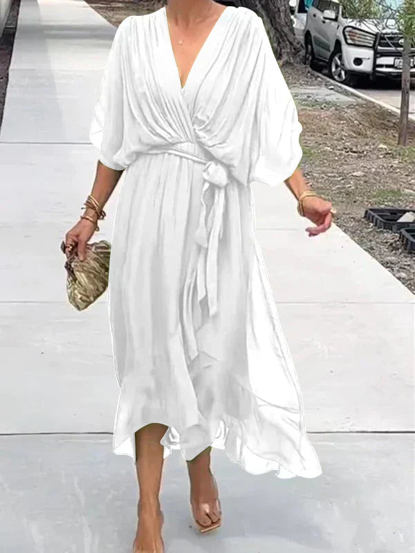 Adelheid® NDC| Chiffon Dress with V-Neck
