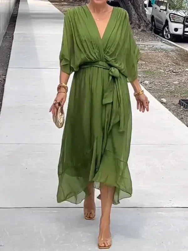 Adelheid® NDC| Chiffon Dress with V-Neck