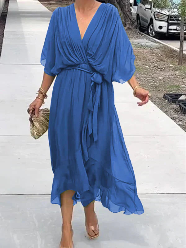 Adelheid® NDC| Chiffon Dress with V-Neck