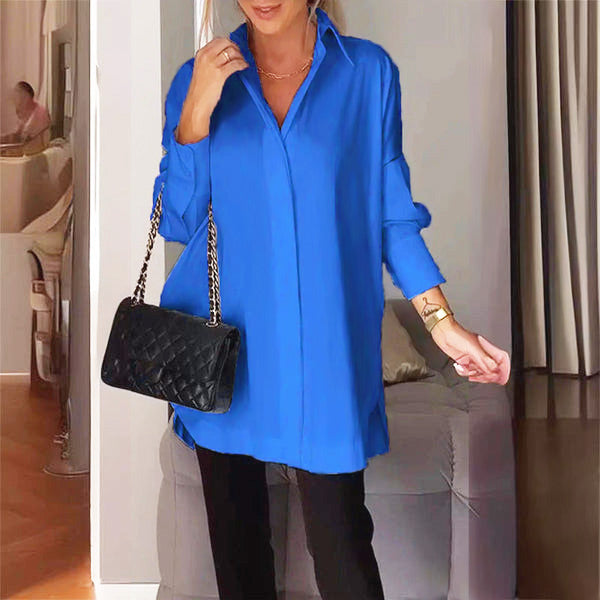 Lapel Slit Shirt™ Spring Essential – Casual Style with a Chic Twist