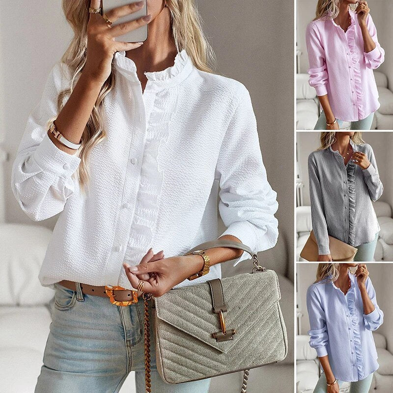 Aurora™ WBC| Ruffle Long Sleeve Shirt