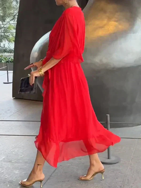 Adelheid® NDC| Chiffon Dress with V-Neck