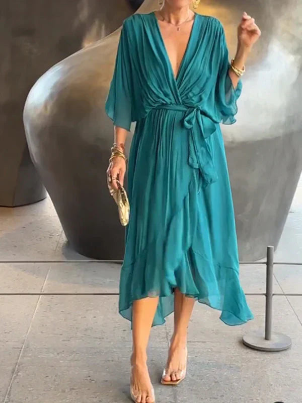 Adelheid® NDC| Chiffon Dress with V-Neck