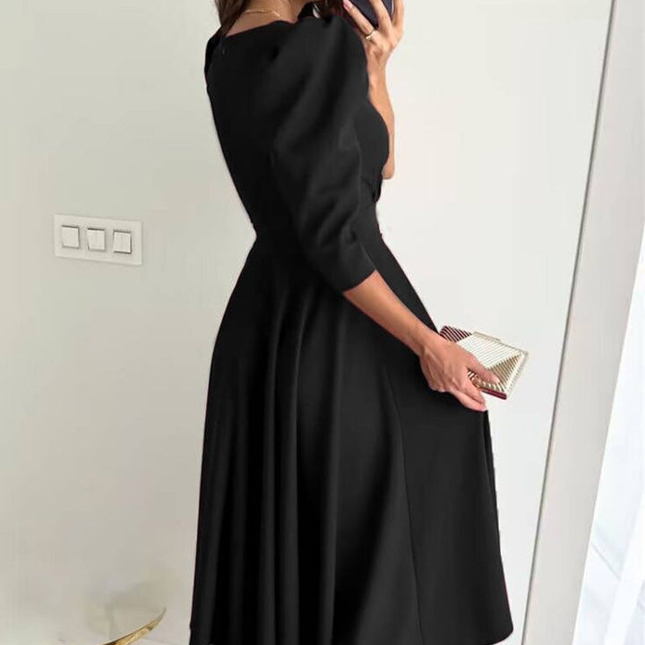 Spring Specials™ Spring Essential - Women's V-Neck Pleated Waist-Slimming Midi Dress