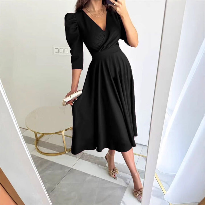 Spring Specials™ Spring Essential - Women's V-Neck Pleated Waist-Slimming Midi Dress
