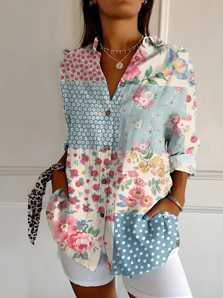 Roxane™ WBC | Light Cotton Floral Blouse