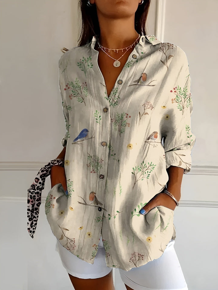 Roxane™ WBC | Light Cotton Floral Blouse