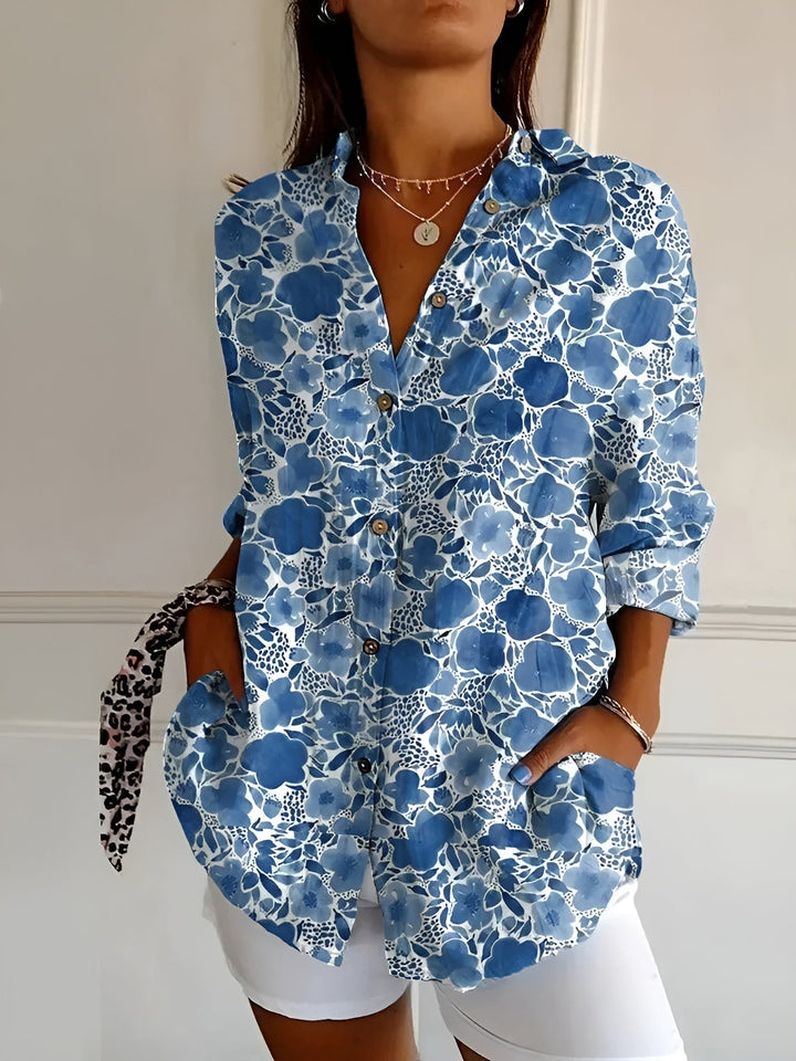 Roxane™ WBC | Light Cotton Floral Blouse