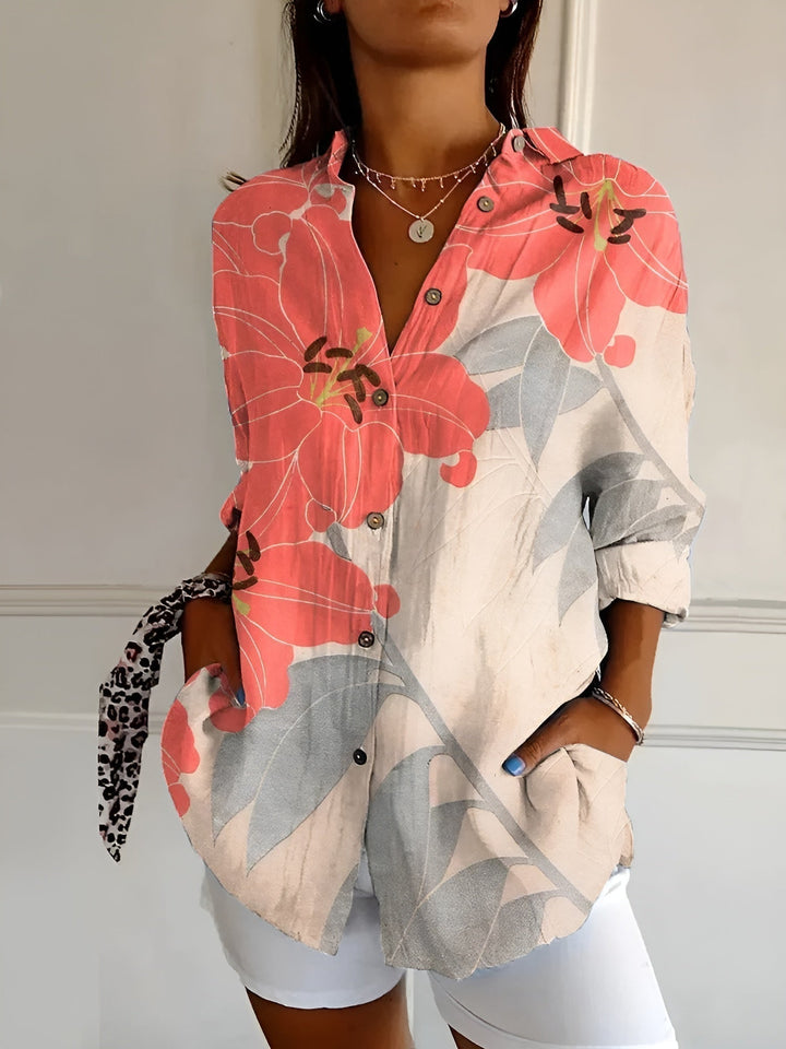 Roxane™ WBC | Light Cotton Floral Blouse