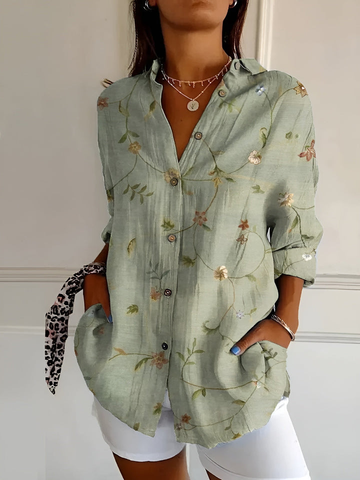 Roxane™ WBC | Light Cotton Floral Blouse